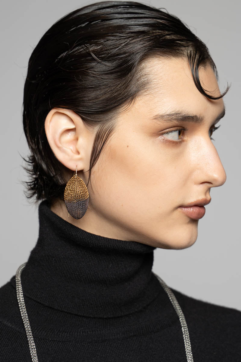 Beetle Earrings Brs/Oxi