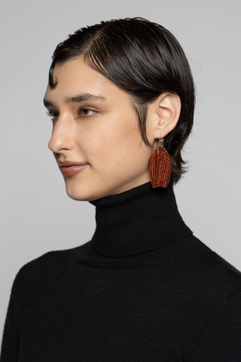 Flower Bud Earrings Copper