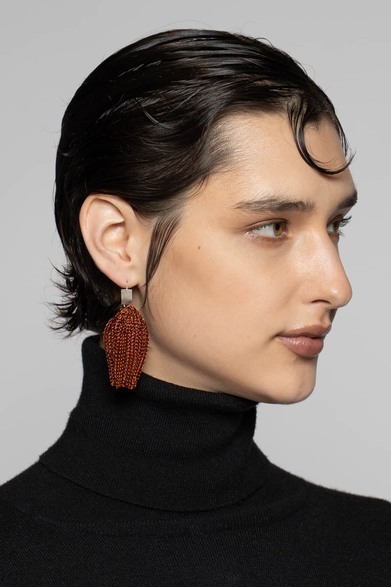 Flower Bud Earrings Copper