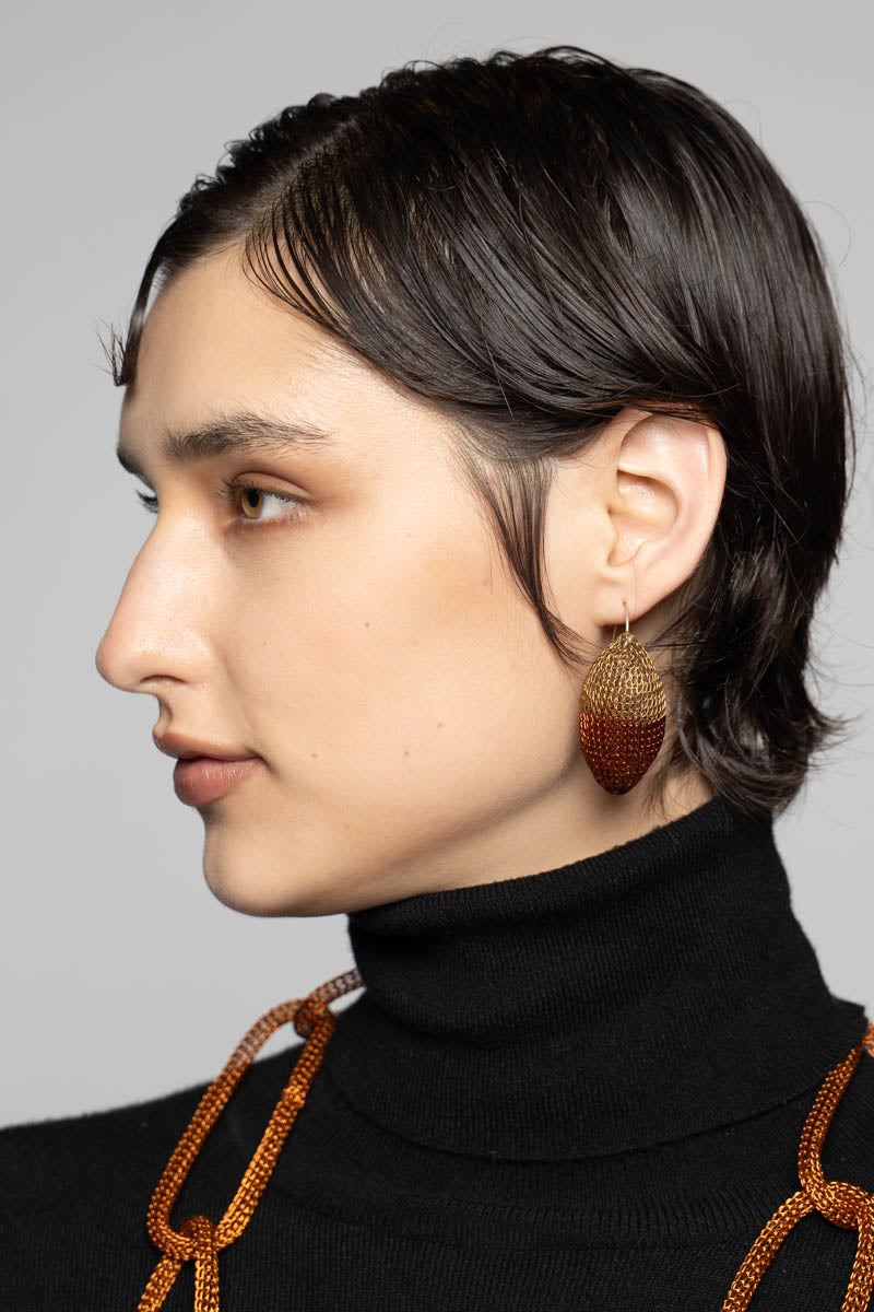 Beetle Earrings Brs/Cpr