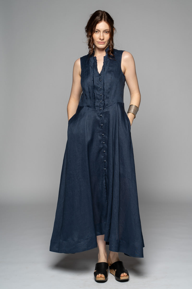 Asuka Tuck Dress Lapis