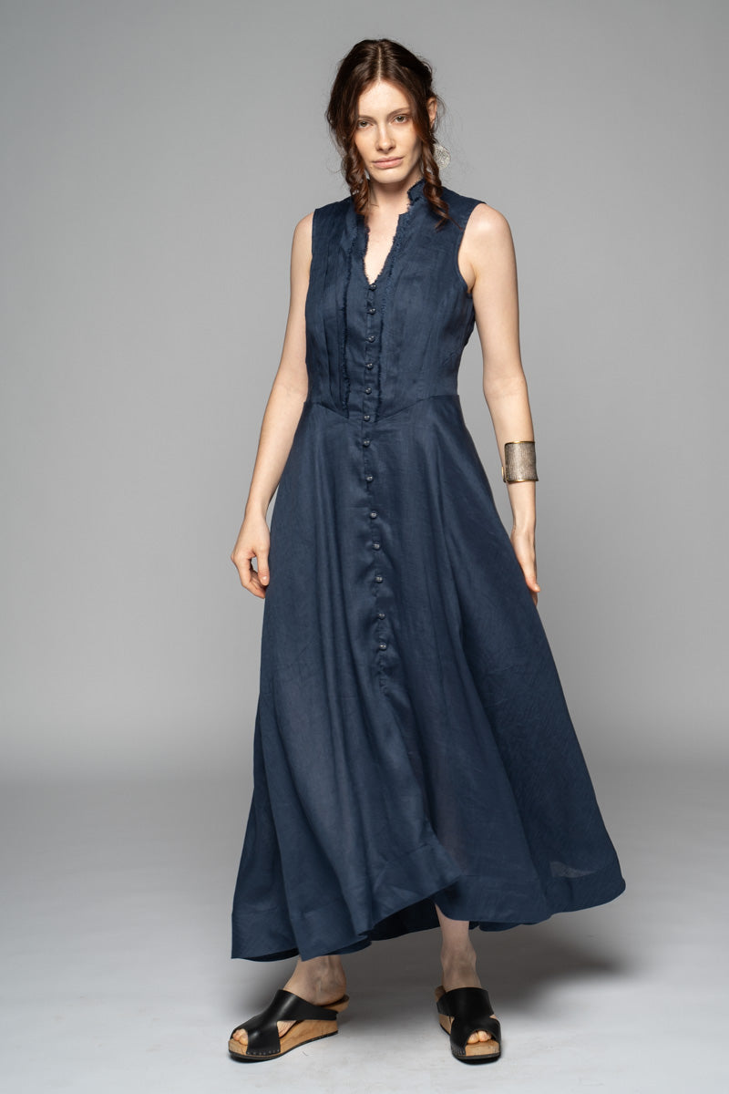 Asuka Tuck Dress Lapis