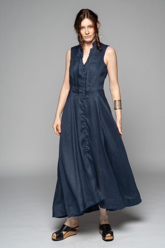 Asuka Tuck Dress Lapis
