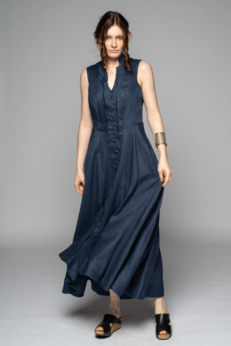 Asuka Tuck Dress Lapis