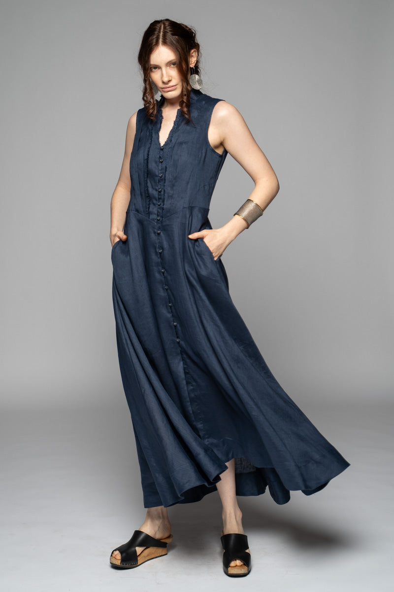 Asuka Tuck Dress Lapis