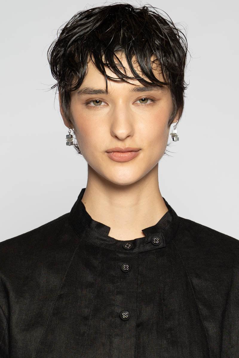 Wire Cube Earrings Stainless