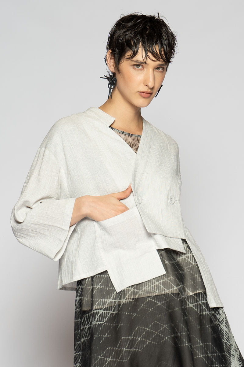 Melange Short Jacket Cloud