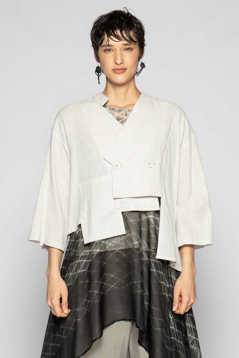Melange Short Jacket Cloud