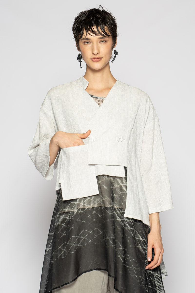 Melange Short Jacket Cloud