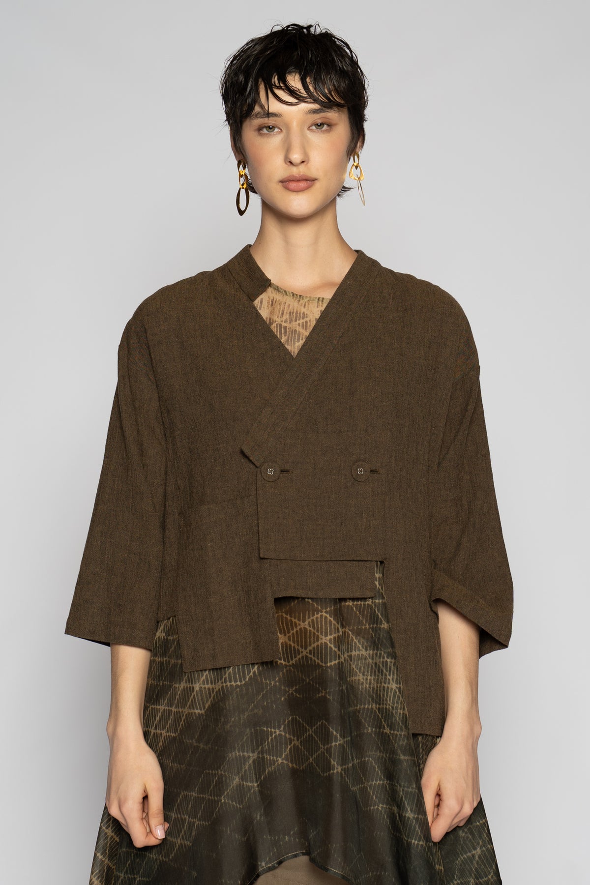 Melange Short Jacket Truffle