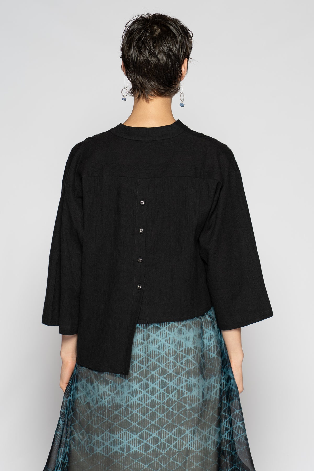 Melange Short Jacket Blk