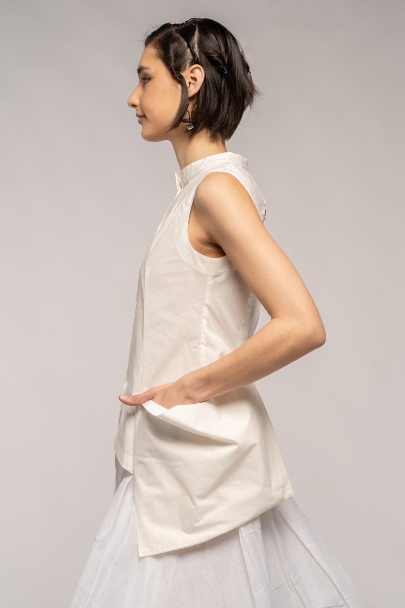 Washi Sleeveless Top White