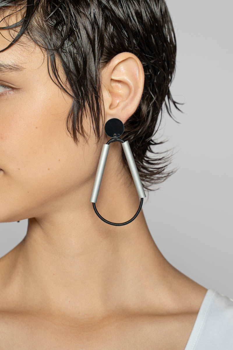 XL Triangle Earrings Silver