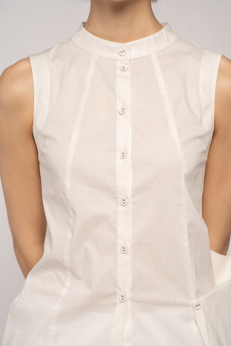 Washi Sleeveless Top White