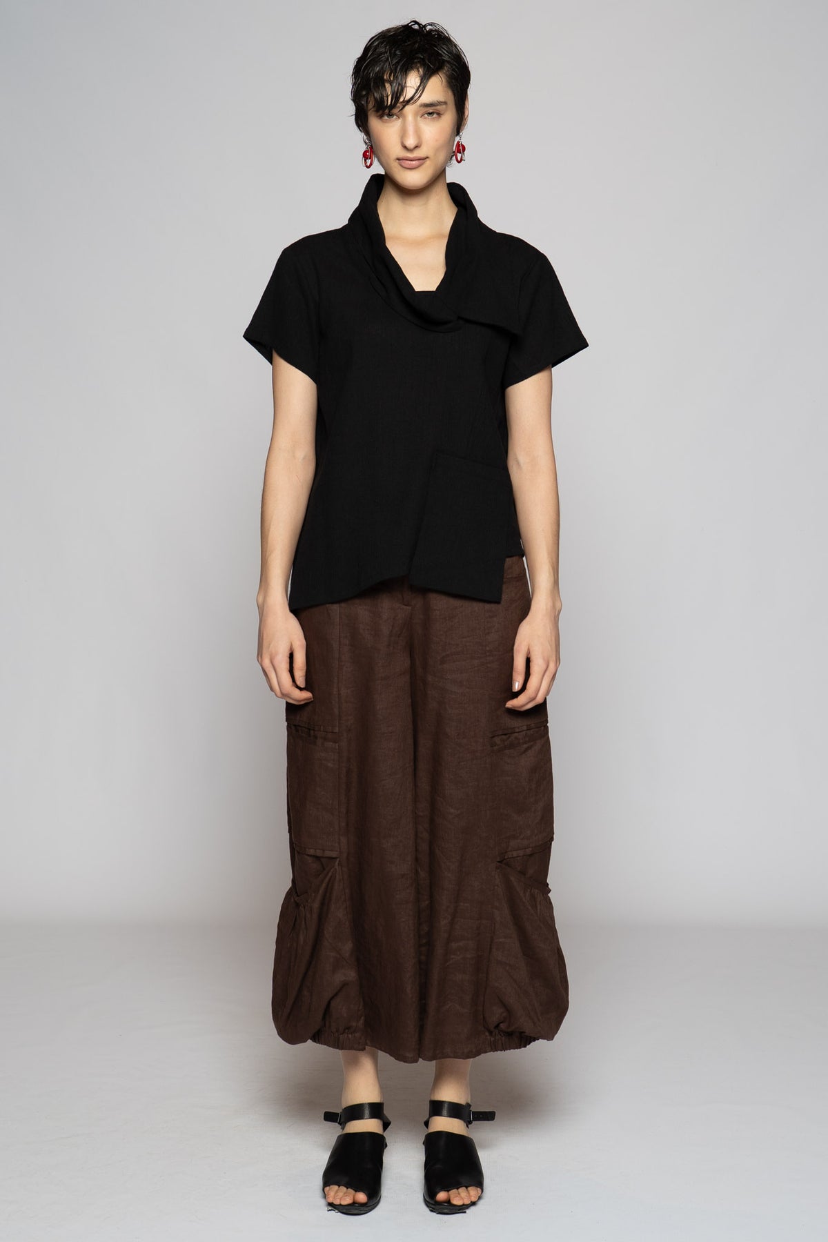 Melange Top Blk