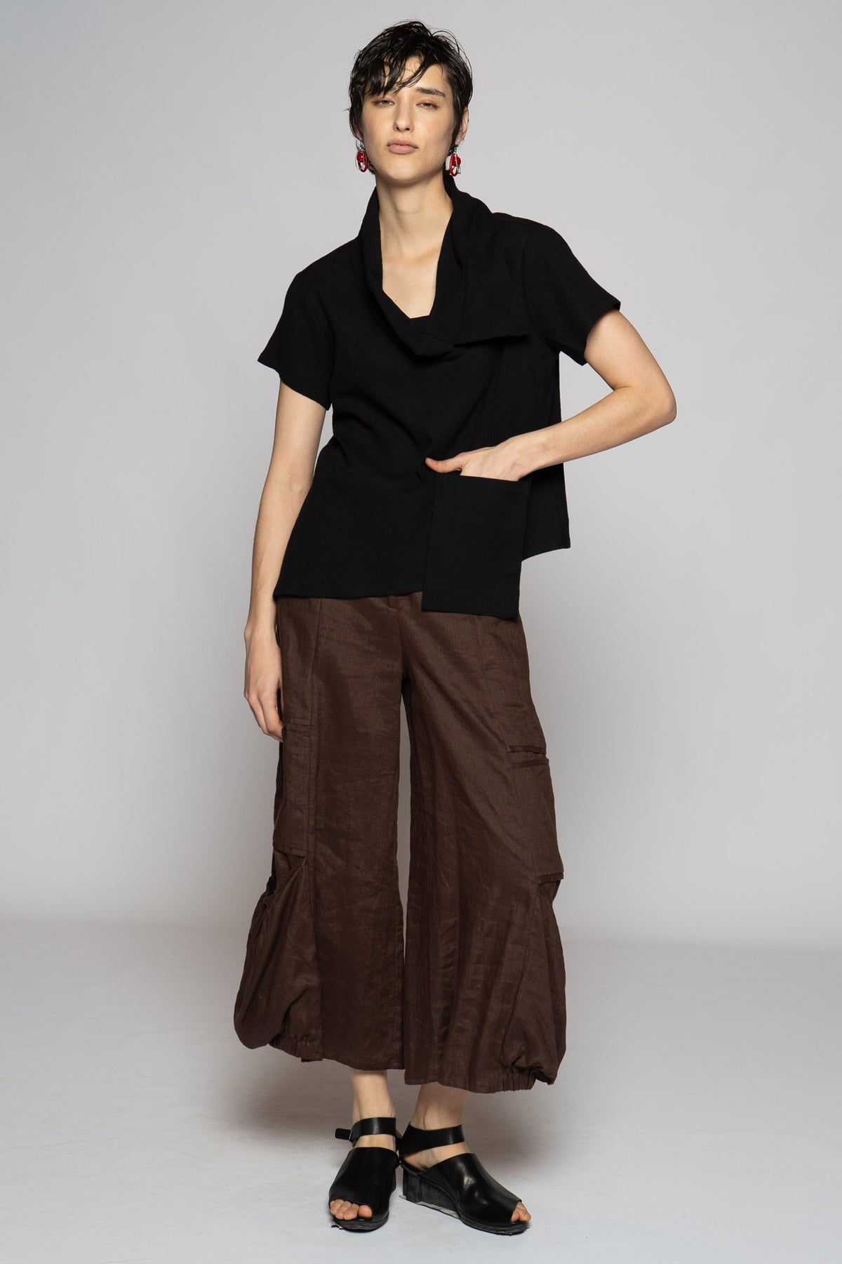 Melange Top Blk