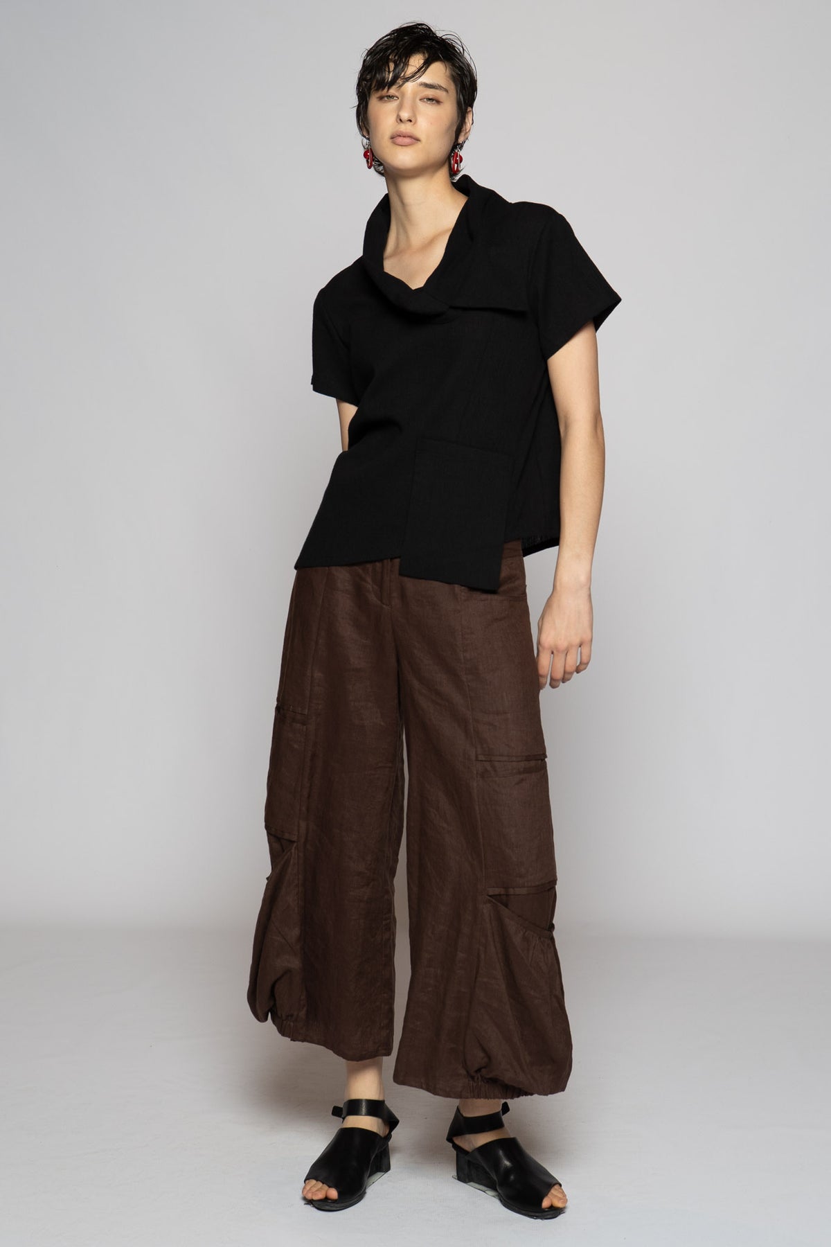 Melange Top Blk