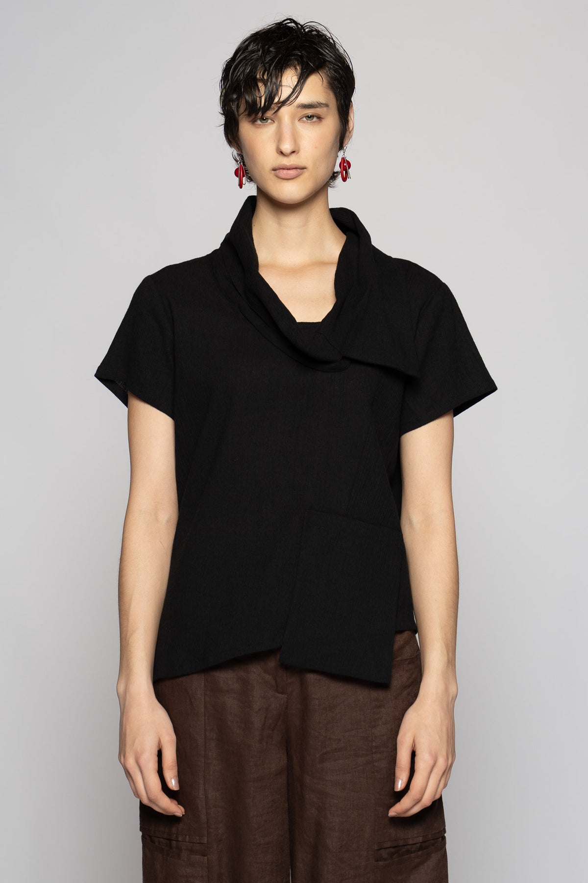 Melange Top Blk