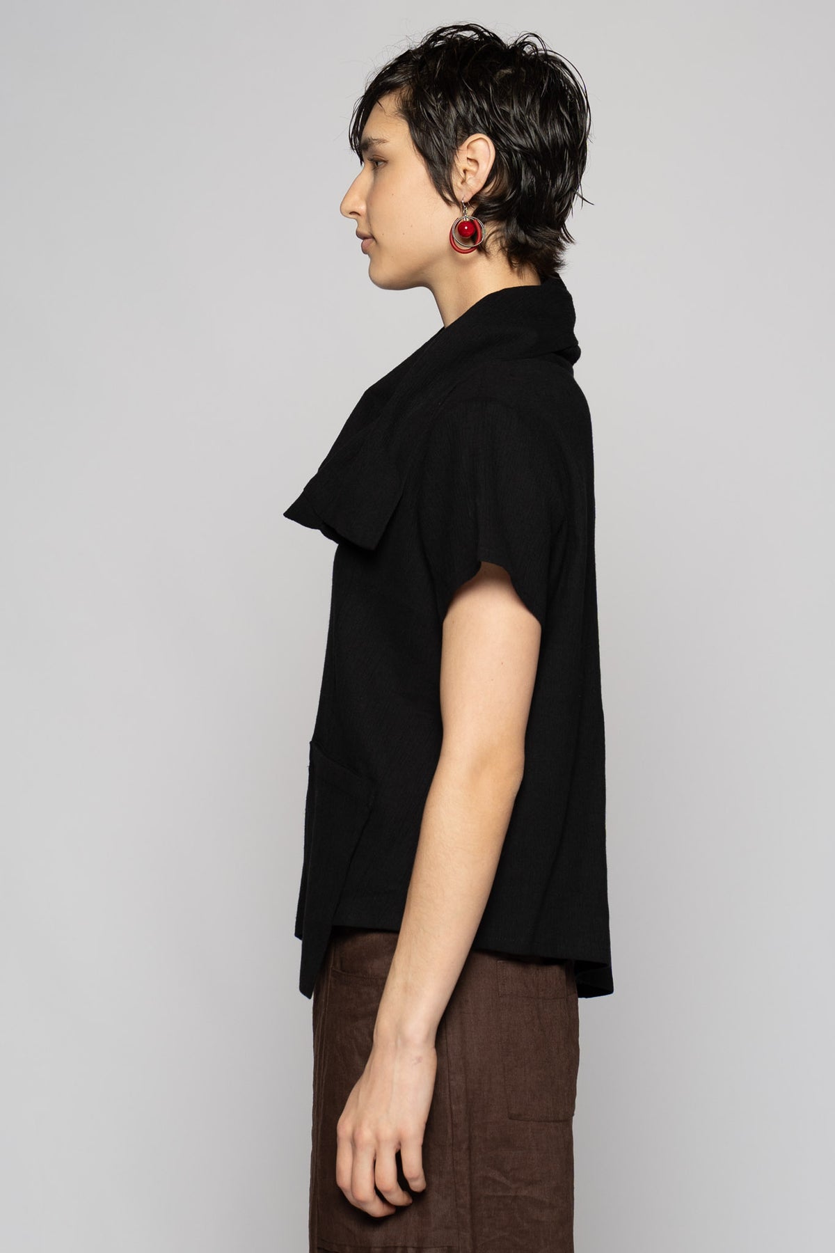 Melange Top Blk