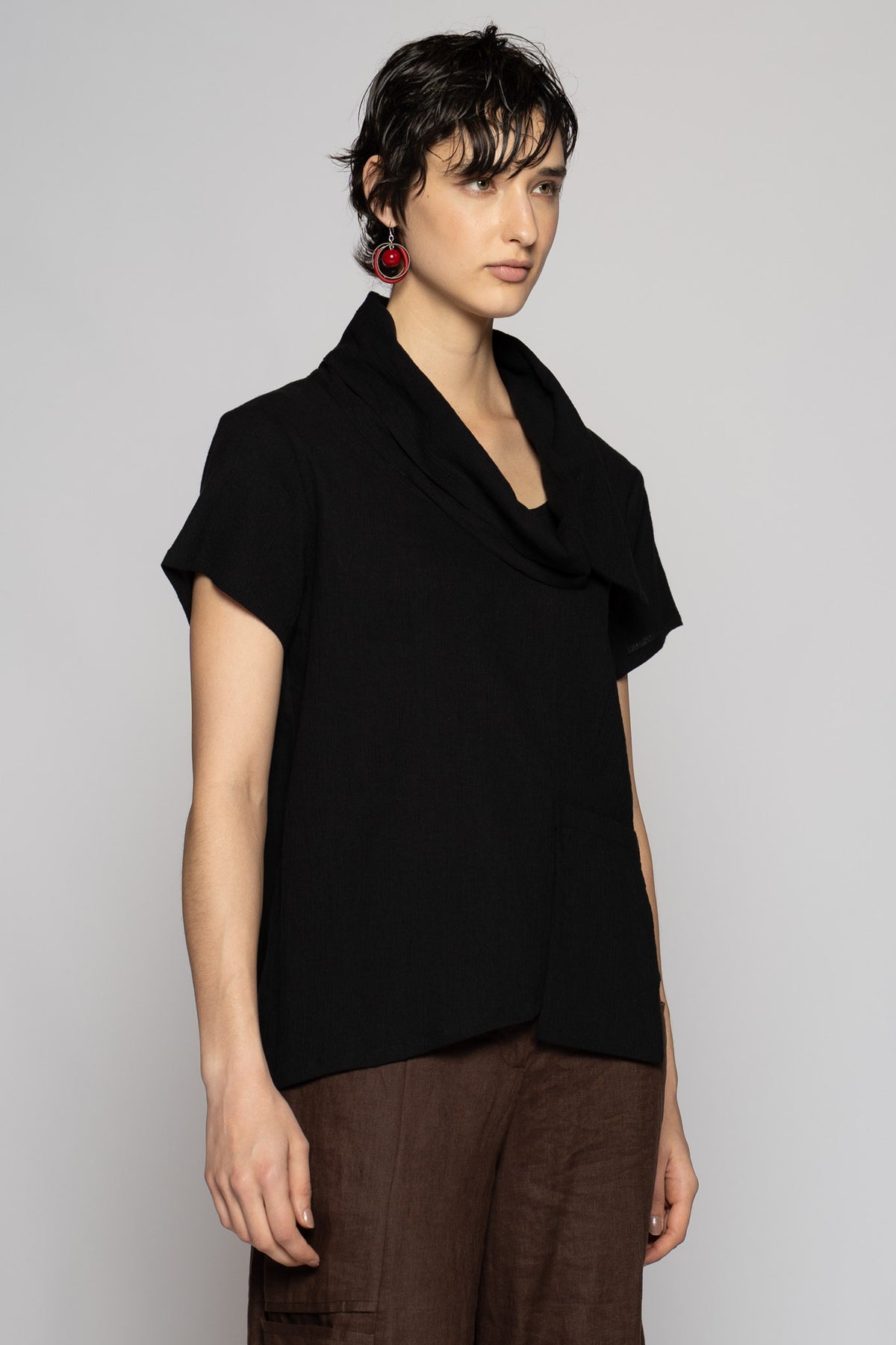 Melange Top Blk
