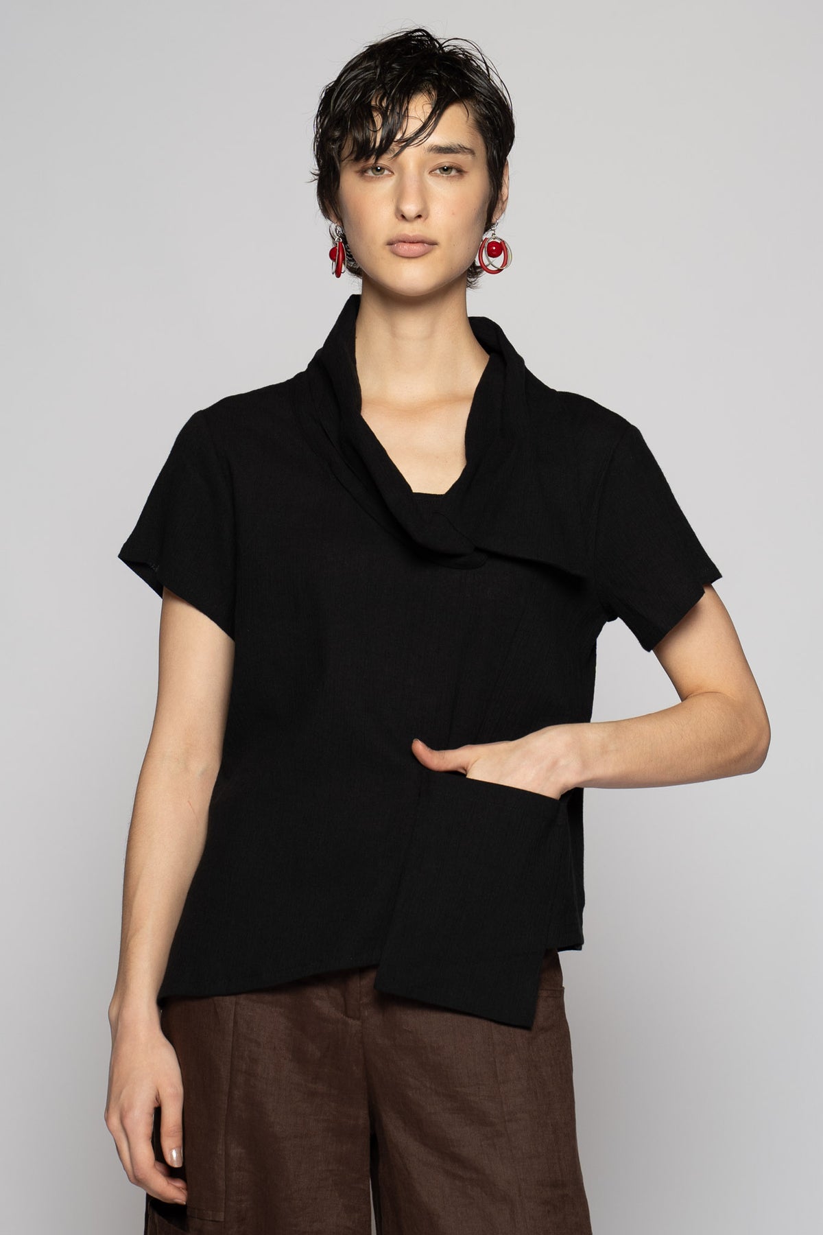 Melange Top Blk