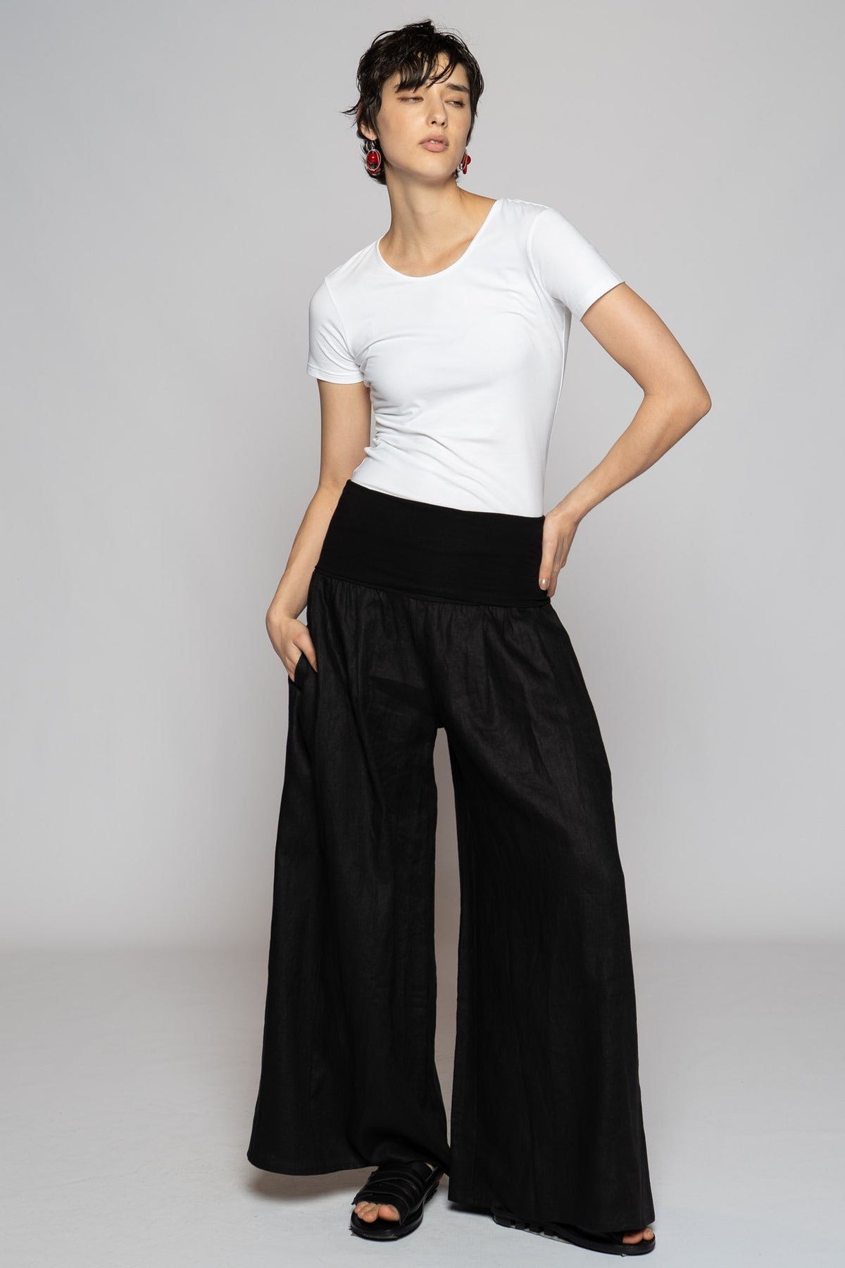 Poka Poka Wide Pants Blk