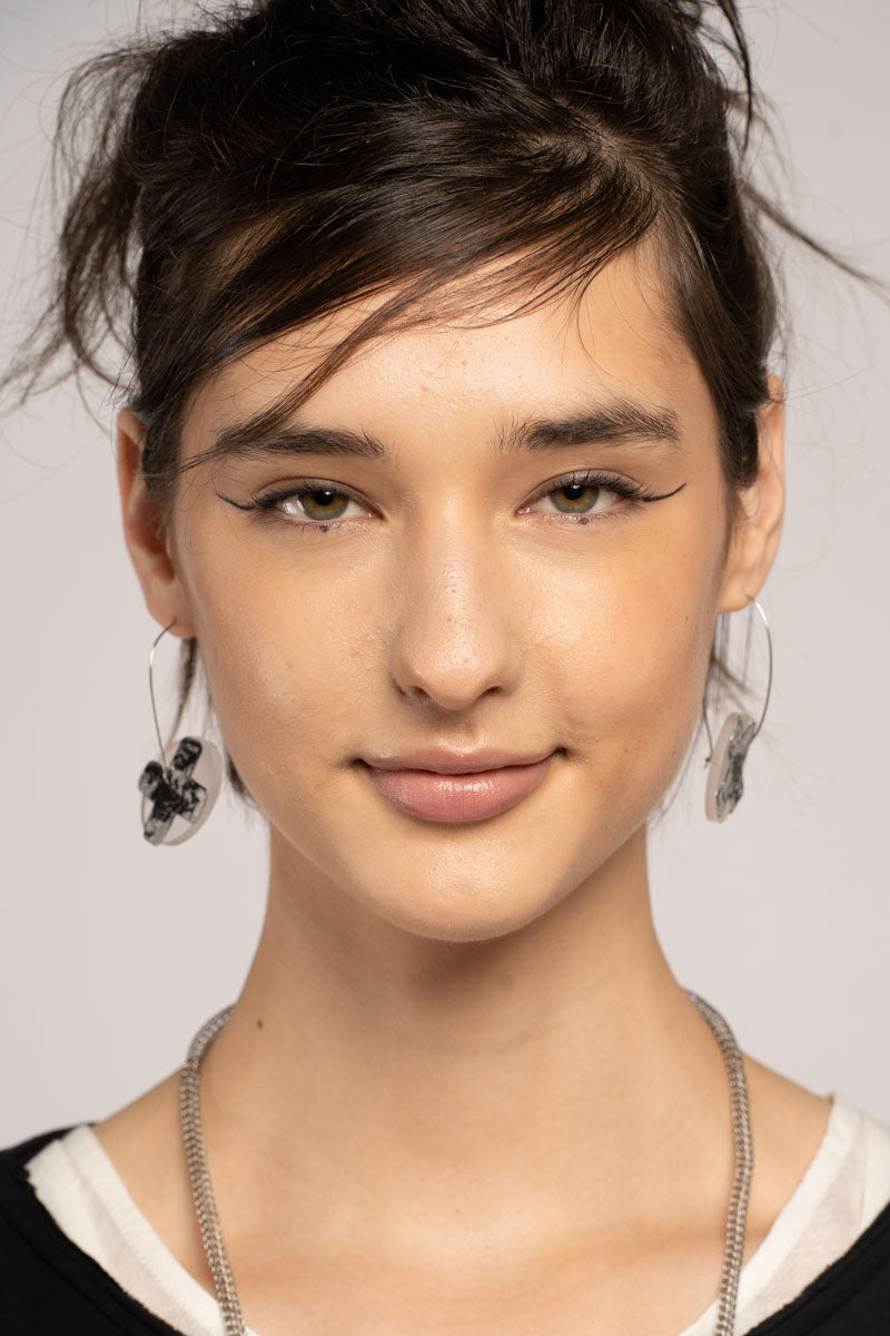 Cross Disc Earrings Clr