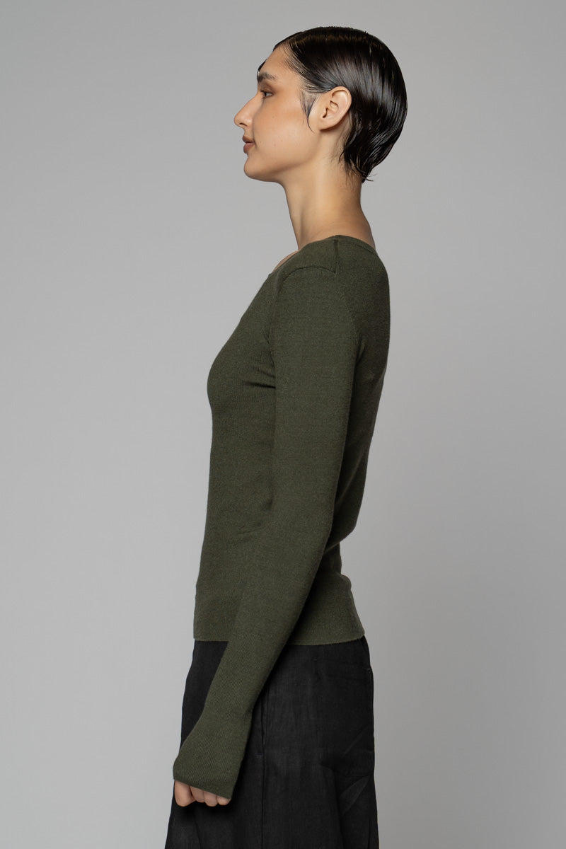 Sayuri Round Neck Moss