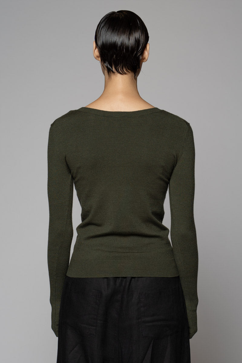 Sayuri Round Neck Moss