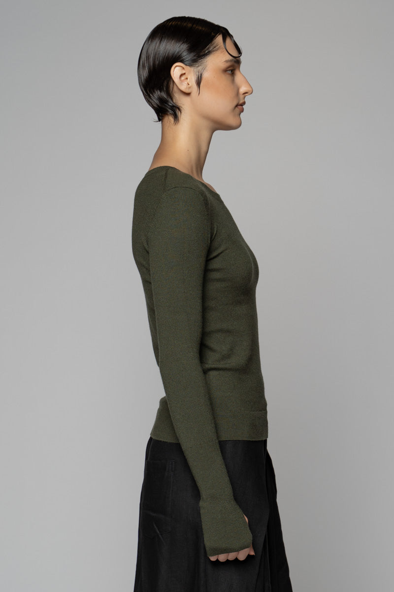 Sayuri Round Neck Moss