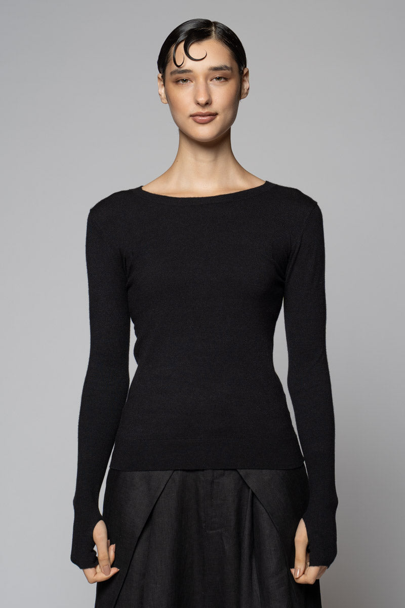 Sayuri Round Neck Blk
