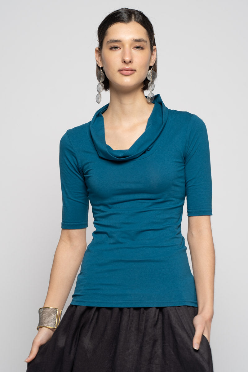 Miyako Collar Top Teal