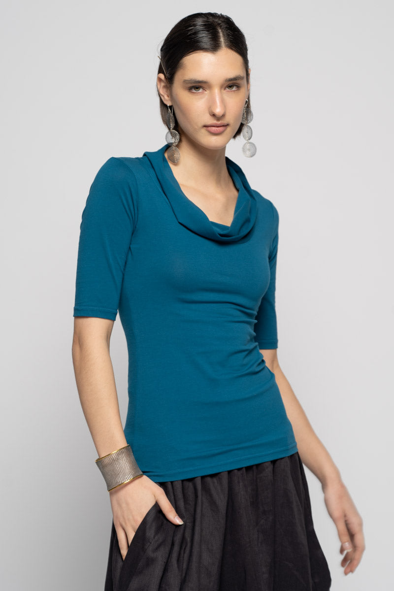 Miyako Collar Top Teal