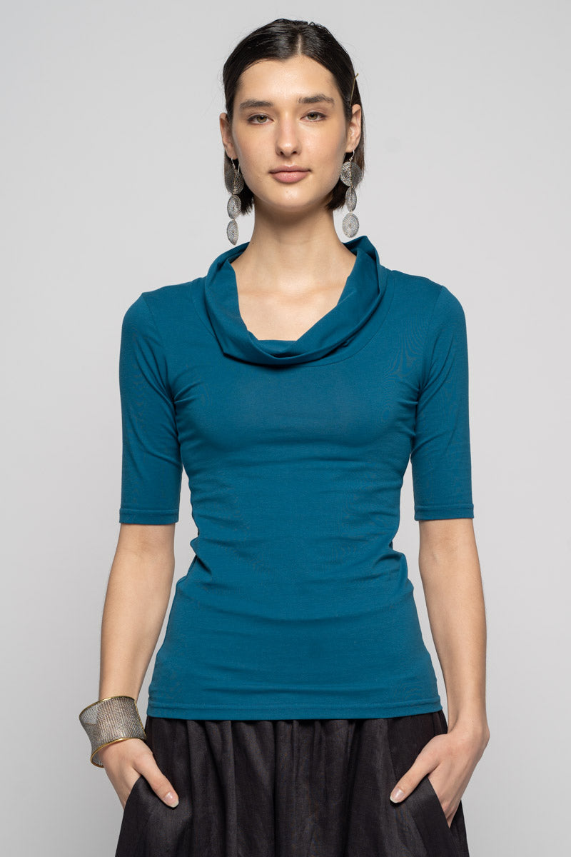 Miyako Collar Top Teal