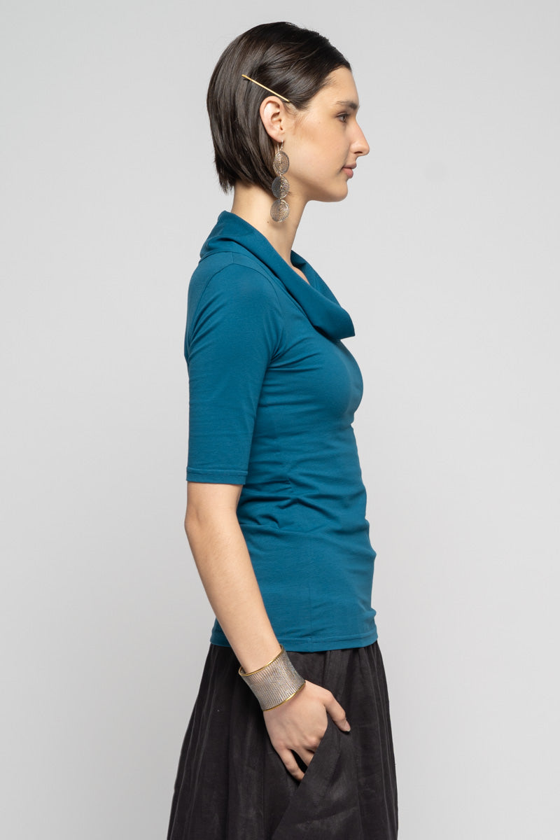 Miyako Collar Top Teal