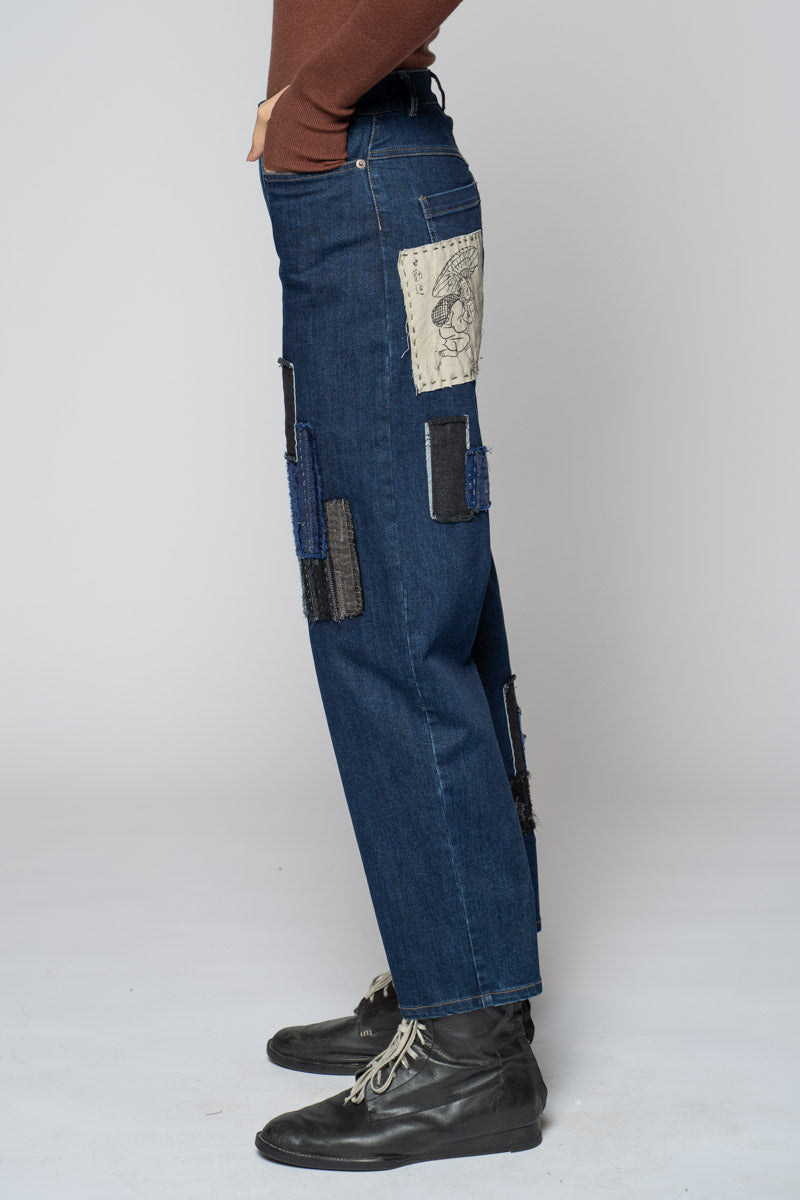 Furu Patch Pants Indigo
