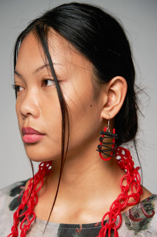 Obi Earrings Red