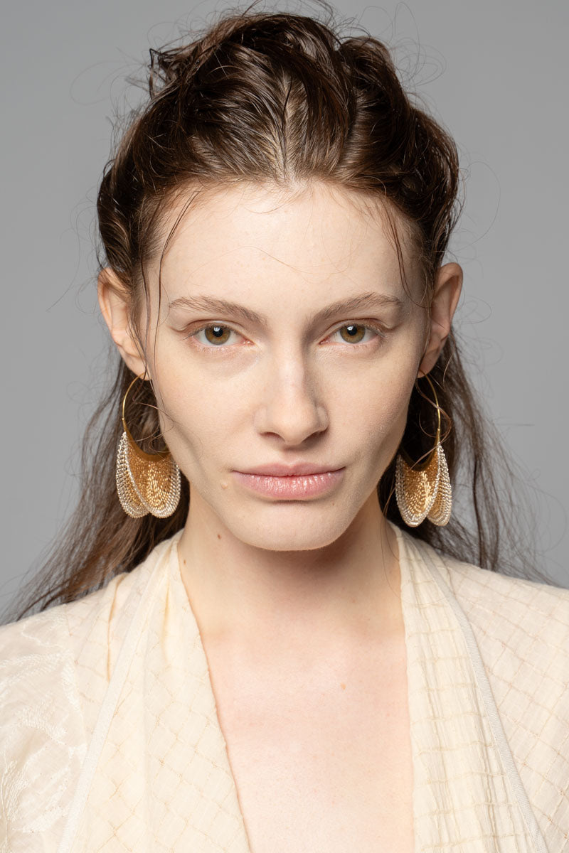 Fan Hook Earrings Gold