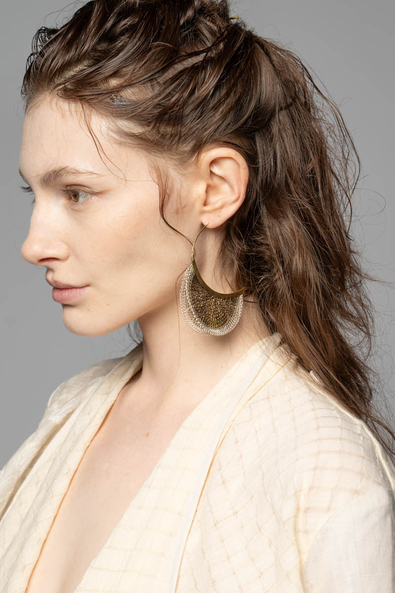 Fan Hook Earrings Antique