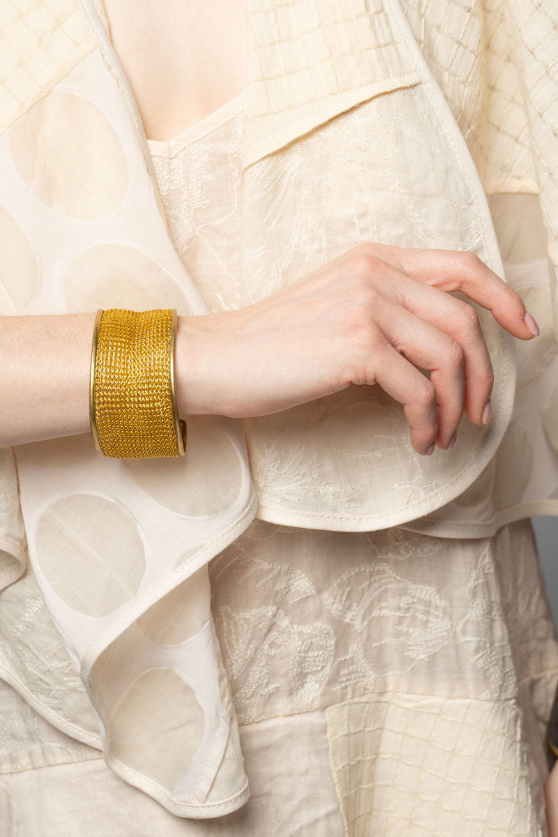 Border Cuff Gold Brass