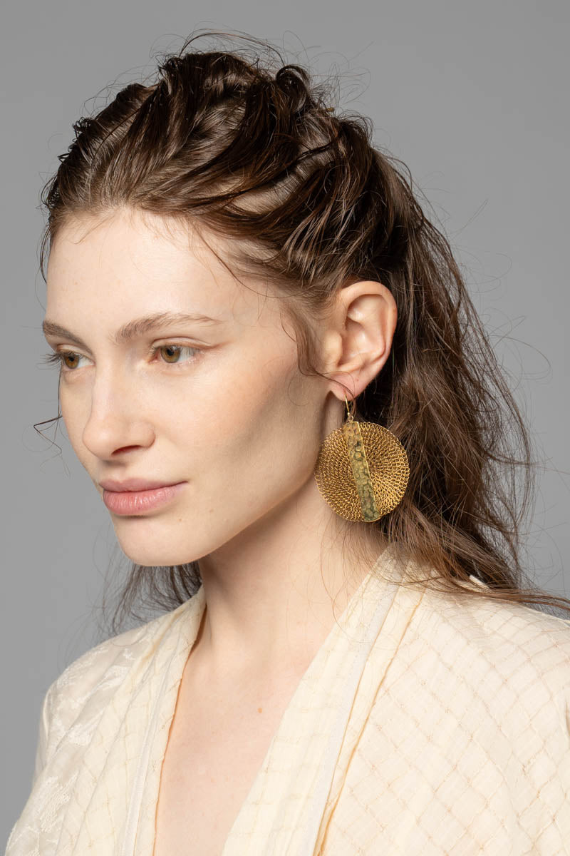 Vertical Earrings Brass