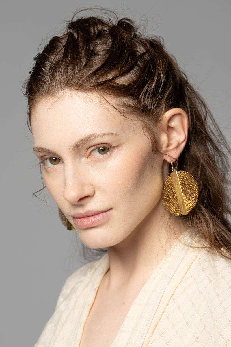 Vertical Earrings Brass