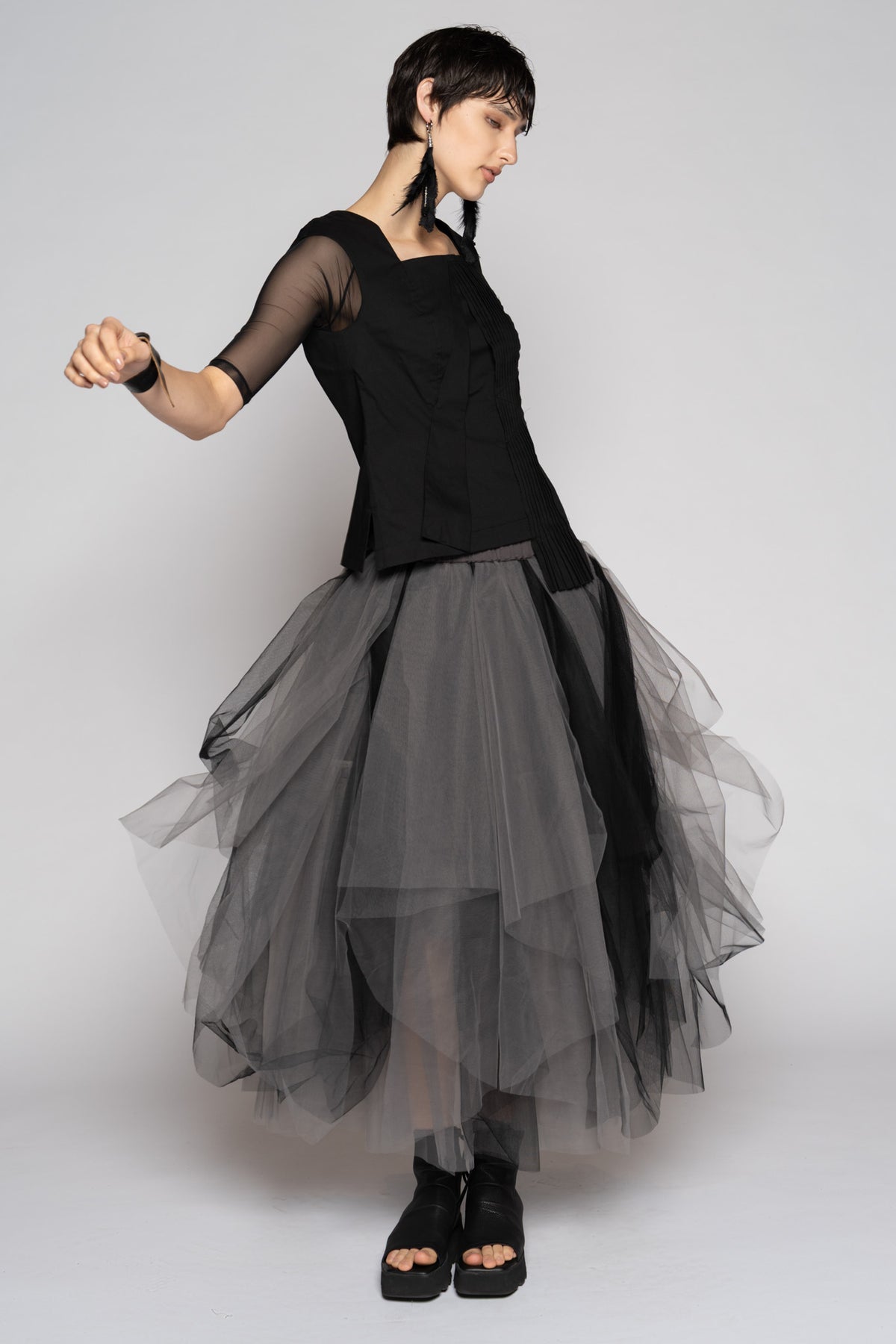 Axis Tulle Skirt Smoke