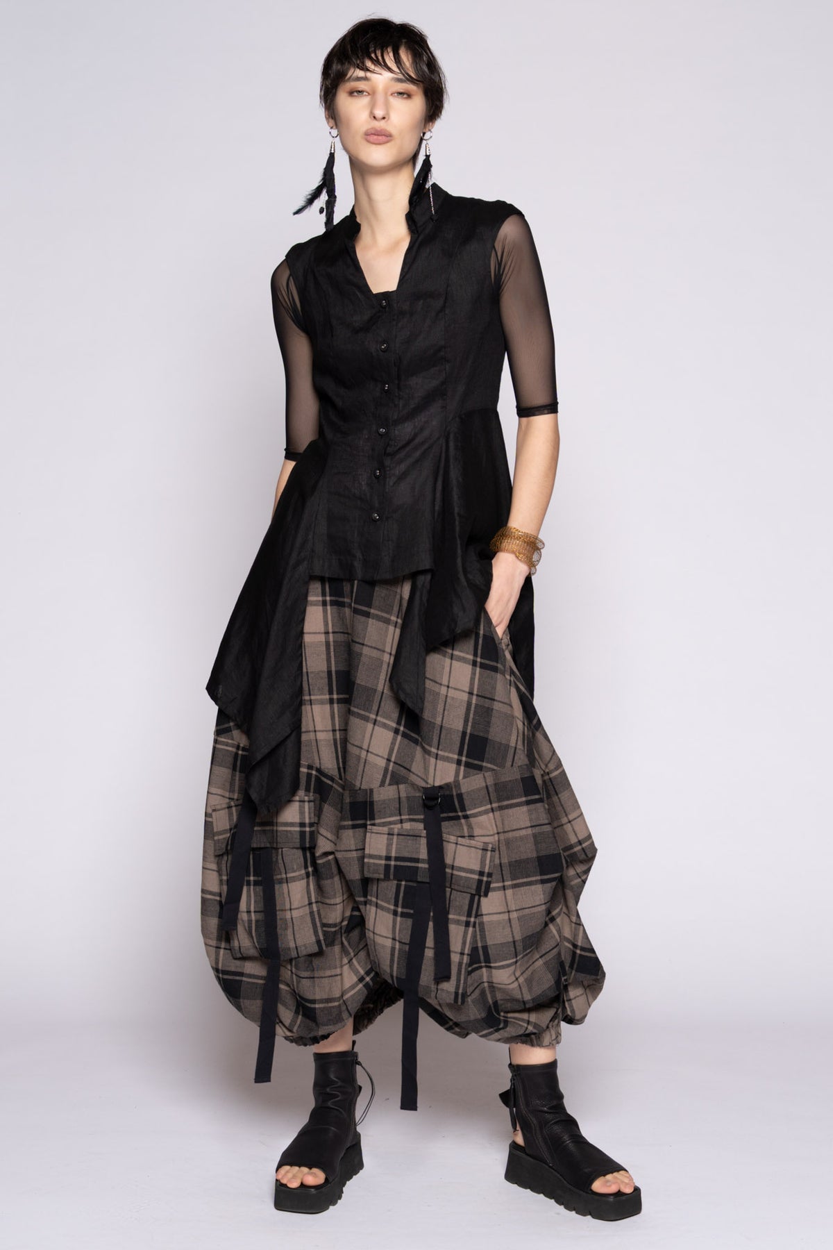 Arya Tuck Skirt Truffle