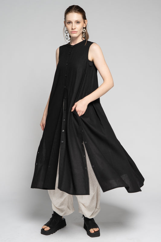 Higure Pleat Dress Blk