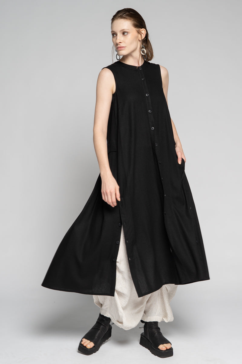 Higure Pleat Dress Blk