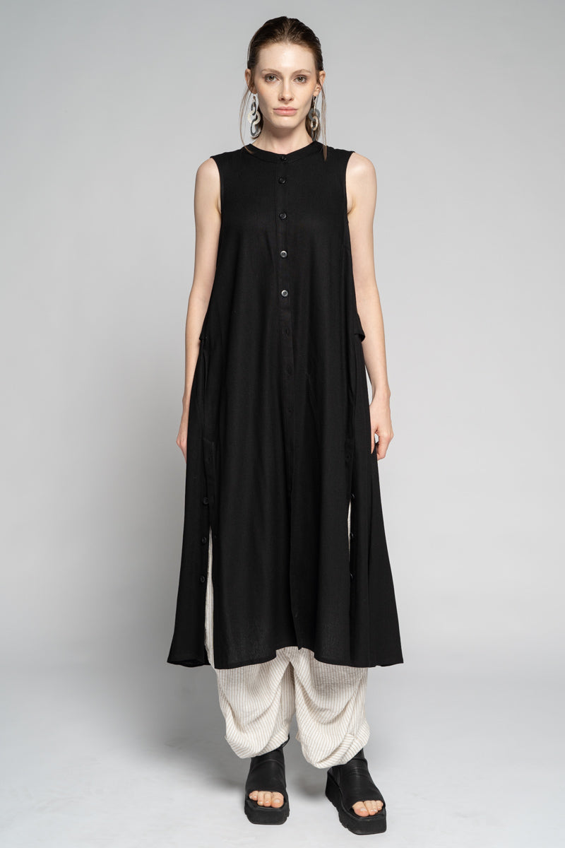 Higure Pleat Dress Blk