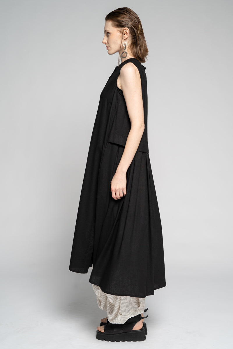 Higure Pleat Dress Blk