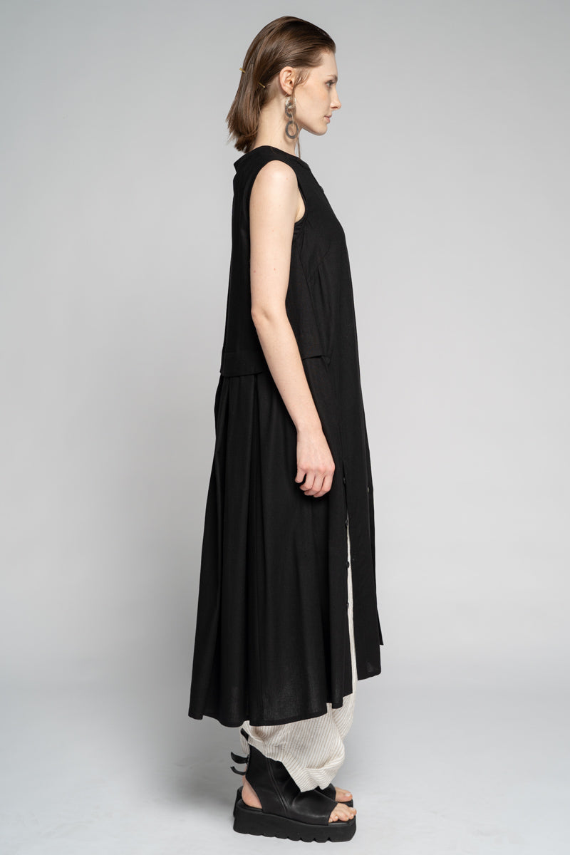 Higure Pleat Dress Blk