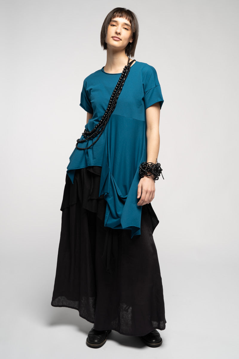 Riddler Drape Top Blue Coral